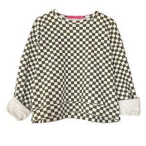 BURU Pink Label Everyday Pullover in Olive and Ivory Size L NWOT